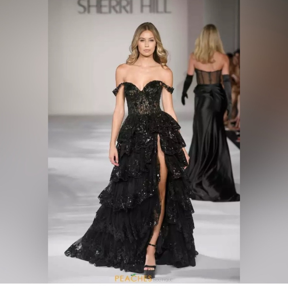 Sherri Hill Black Sequin Gown size 2, worn on 2 occasions.